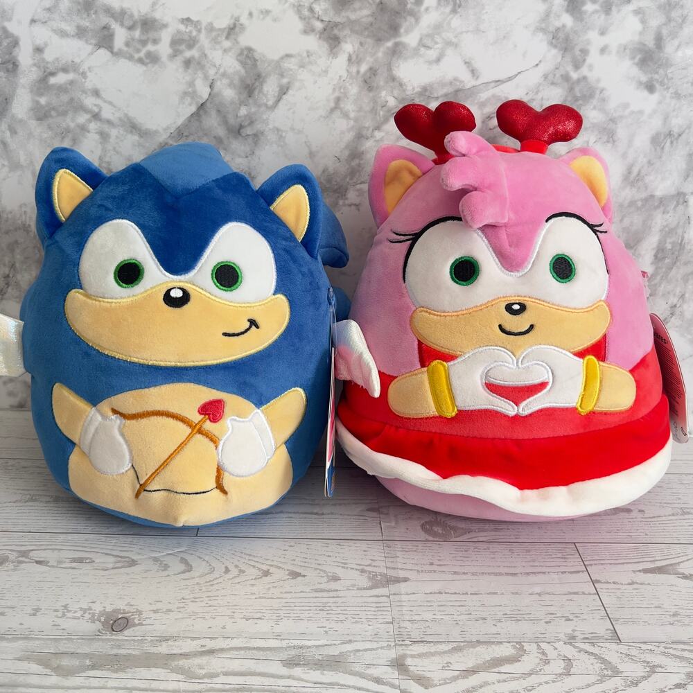 Squishmallows 8″ Amy Rose & Sonic The Hedgehog Valentine Plush 2026 - Bundle